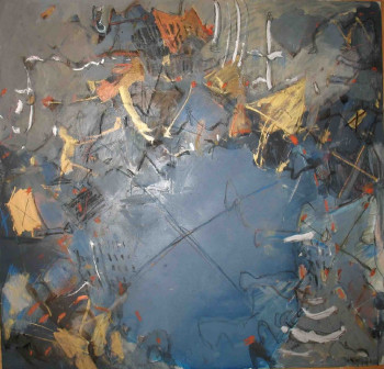 Named contemporary work « Tôle nuit », Made by G. VAN RUY