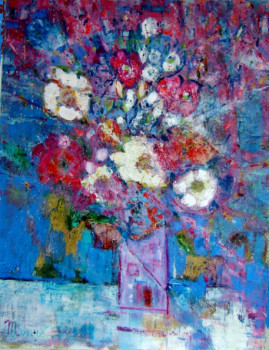 Named contemporary work « fleurs des collines », Made by MADELEINE MONNET