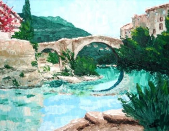 Named contemporary work « Vieux Pont - Le Vigan -Parc Naturel Régional du Haut Languedoc - Gard - Languedoc roussillon - France », Made by ABERIUS