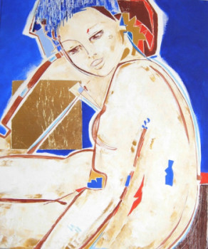 Contemporary work named « Liliblue », Created by DELALEUF
