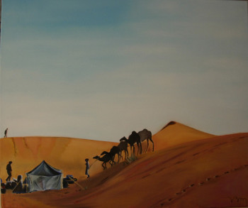 Contemporary work named « Caravane de chameaux, désert de l'Adrar (Mauritanie) », Created by BONNEAU-MARRON