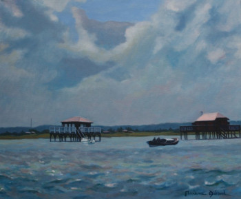 Named contemporary work « Bassin d'Arcachon N°7 », Made by MAXENCE GERARD