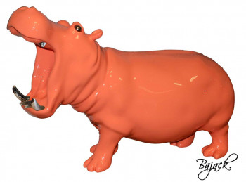 Named contemporary work « The Hippo&#8217;s Grace ! - Taille L - Corail Tendre », Made by BAJACK