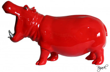 Named contemporary work « Ô my Rhino ! - Taille M - Red », Made by BAJACK