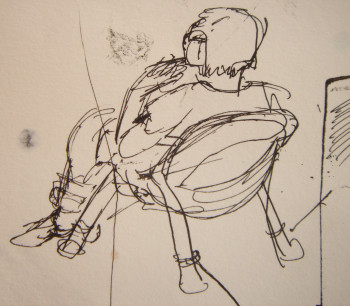 Named contemporary work « l'enfant dans le fauteuil à sa taille », Made by DOM.D