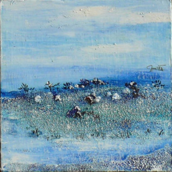 Named contemporary work « Neige bleue 4 », Made by JEAN-MICHEL GARES