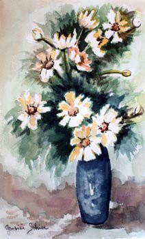 Named contemporary work « Marguerites blanches », Made by GENEVIEVE S.