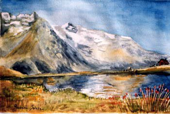 Named contemporary work « Lac blanc », Made by GENEVIEVE S.