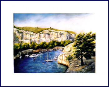 Named contemporary work « Calanque de Cassis », Made by GENEVIEVE S.