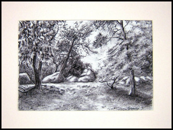 Named contemporary work « Clairière à Fontainebleau », Made by GENEVIEVE S.