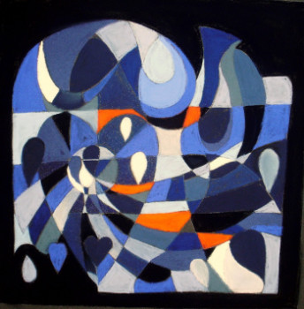 Named contemporary work « lumière bleue », Made by GENEVIEVE S.