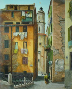 Named contemporary work « vieux nice jadis"rue du choeur" », Made by ALAIN BENEDETTO