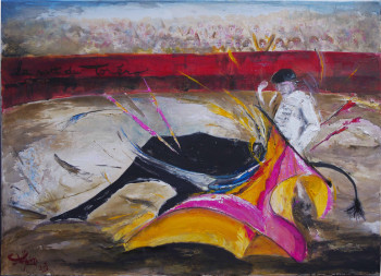 Named contemporary work « La mort du torero », Made by JEAN MARIE SCHROETTER