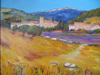 Named contemporary work « lavande en haute provence », Made by ALAIN COJAN