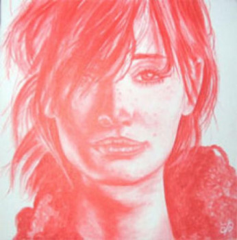 Named contemporary work « PORTRAIT ROUGE », Made by CLAIRE DUBOSCLARD