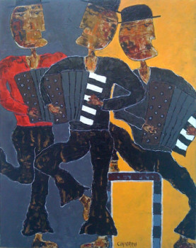 Named contemporary work « Accordeonistes », Made by WALTER CIANDRINI