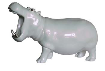 Named contemporary work « The Hippo&#8217;s Grace ! - Blanc nacré », Made by BAJACK