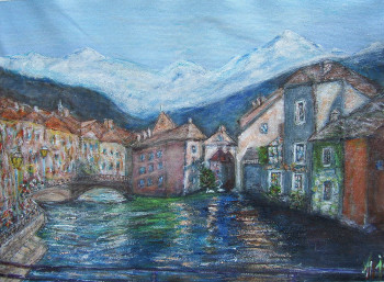 Named contemporary work « La Venise des Alpes, Annecy », Made by NADIA VIGUIER