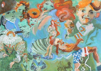 Named contemporary work « Red heads », Made by CHRISTINE CONNELLY