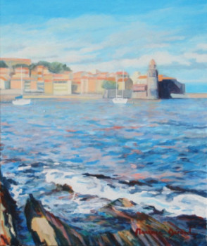 Contemporary work named « Collioure "écume sur les rochers" », Created by MAXENCE GERARD
