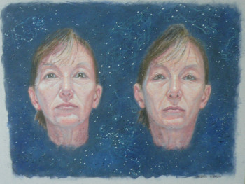 Named contemporary work « double autoportrait », Made by INGRID HöRLIN