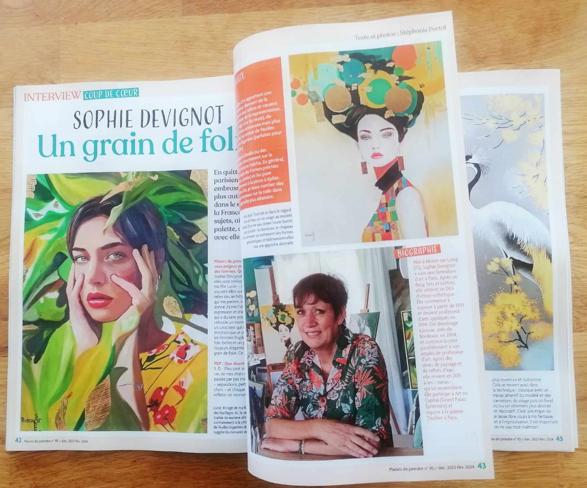 Interview in the magazine “Pleasure of painting” sur le site d’ARTactif