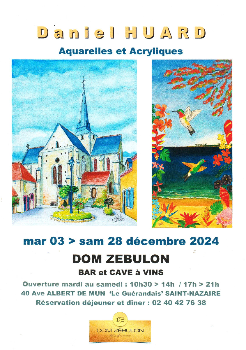 WATERCOLORS & ACRYLICS AT "DOM ZÉBULON" IN SAINT-NAZAIRE 44 sur le site d’ARTactif