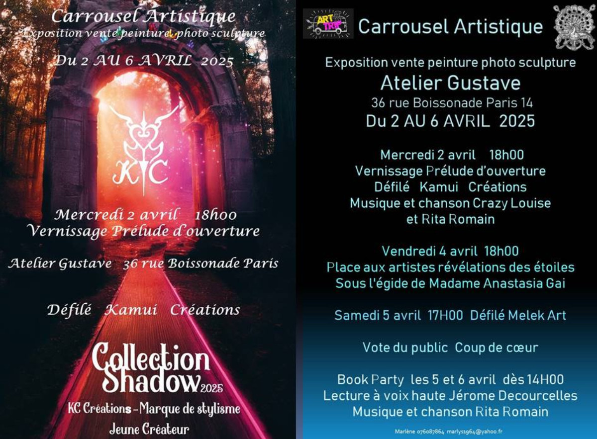 FASHION SHOW DURING THE ARTISTIC CAROUSEL ARTRIP EXPO SALE PAINTING PHOTO SCULPTURE sur le site d’ARTactif