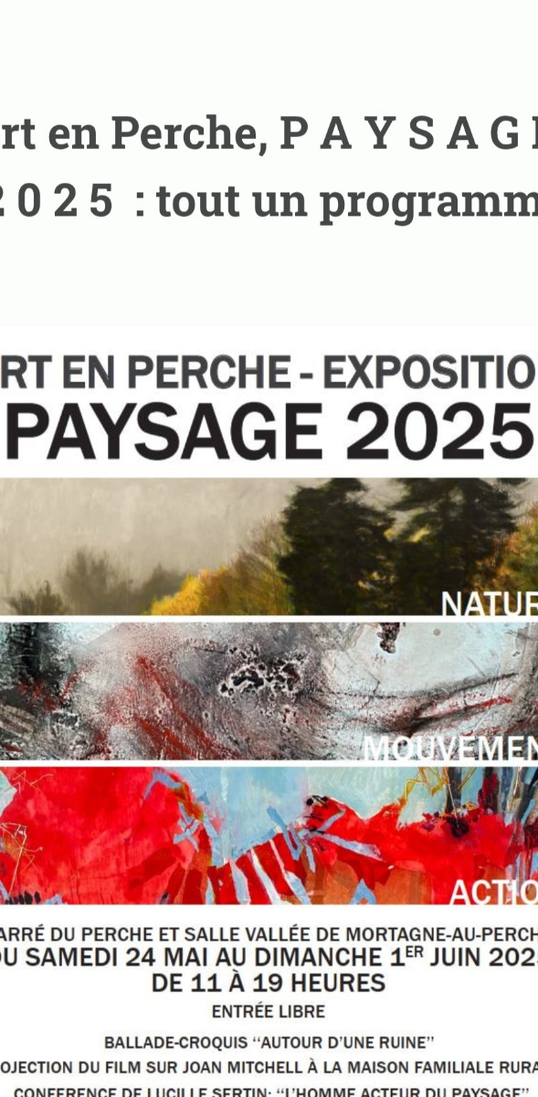 LANDSCAPE 2025 ART IN PERCH sur le site d’ARTactif