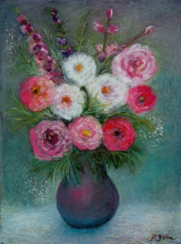 Named contemporary work « les pivoines », Made by PIERRE YVON