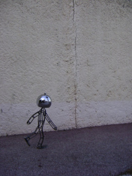 Named contemporary work « Iron Walking Man », Made by EDOUARD LERUSTE