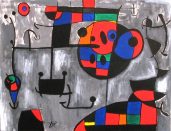 Named contemporary work « Hommage à Miro 12 », Made by C.BELLINI