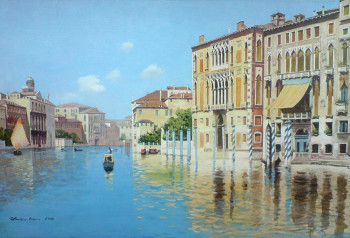 Named contemporary work « Rue d'Azur à Venise », Made by YARRI