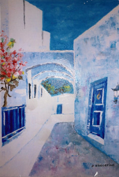 Named contemporary work « Rue Crètoise », Made by DOMINIQUE D'AGOSTINO