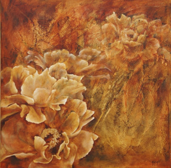 Named contemporary work « Pivoines I », Made by KATIA FONDECAVE