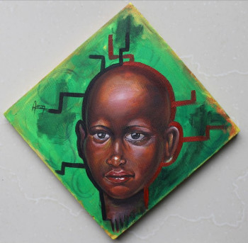 Named contemporary work « AFRICAN GIRL », Made by AARON