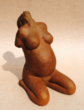 Named contemporary work « femme gravide », Made by JEAN-PIERRE TAUZIA