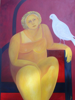 Named contemporary work « L'oiseau blanc », Made by FRANçOISE COEURET