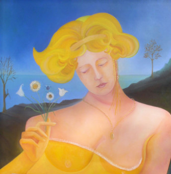 Named contemporary work « quelques fleurs », Made by FRANçOISE COEURET