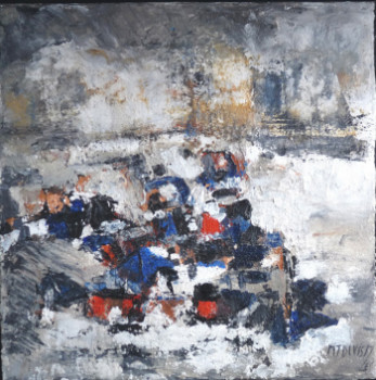 Named contemporary work « port en hiver », Made by MARIE JOSéPHE DEVISMES