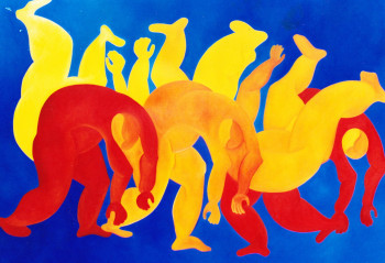 Named contemporary work « Les Acrobates », Made by FRANçOISE COEURET