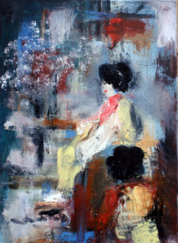 Named contemporary work « Geishas 2 », Made by GUILLOU