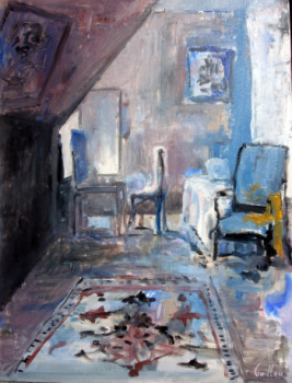 Named contemporary work « La mansarde bleue », Made by GUILLOU