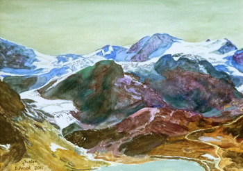 Named contemporary work « les glaciers du Susten », Made by DARNAL