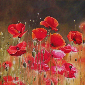 Named contemporary work « La danse des coquelicots », Made by FRANK GODILLE