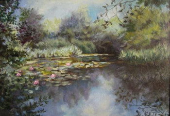 Named contemporary work « waterlilies'lake », Made by FRAGAL