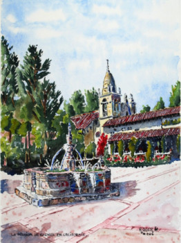 Named contemporary work « La Mission de Carmel , Californie , USA », Made by ROGER J.