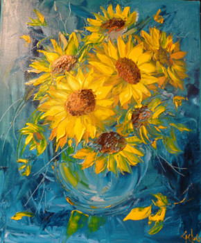 Named contemporary work « LES  TOURNESOLS », Made by GEBO