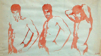 Named contemporary work « etude bustes d'homme », Made by JEAN-MARC MISIASZEK