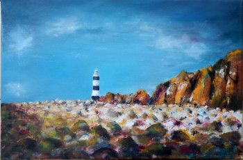 Named contemporary work « Phare du Créach- Ouessant », Made by LINE GUILLEMOT